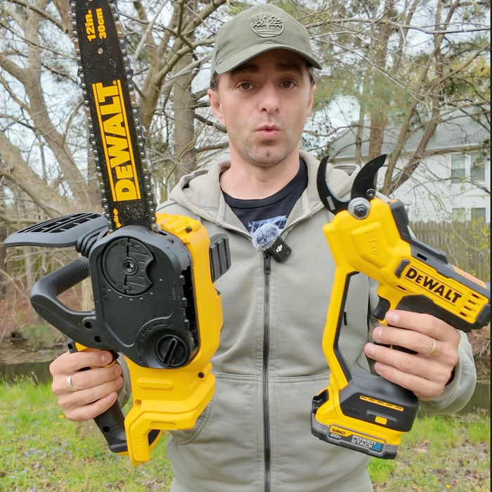 ( Great pice ) What you will choose ? Cordless DeWALT chain saw vs Cordless Pruner