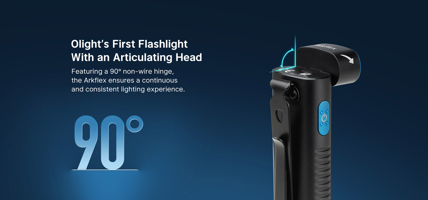 Olight Arkflex Black Adjustable Right Angle Flashlight (ARKFLEXBK)