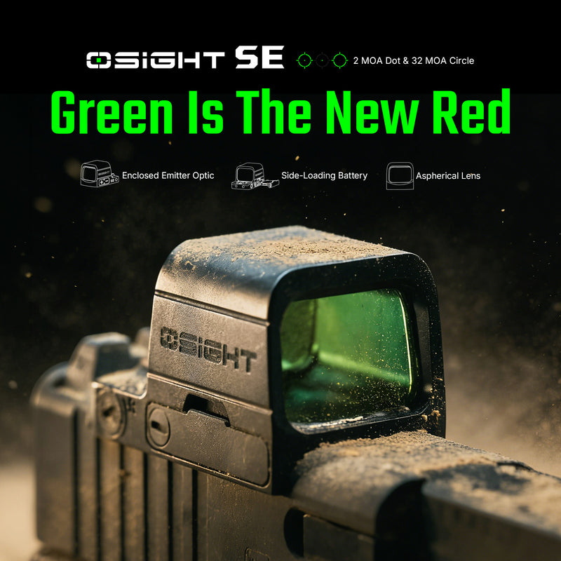 Olight Osight SE Enclosed Green Dot Optic 2 MOA Dot 32 MOA Circle RMSc Footprint Black
