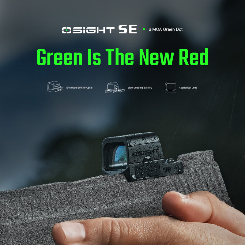 Olight Osight SE Enclosed Green Dot Optic 6 MOA Dot RMSc Footprint Black