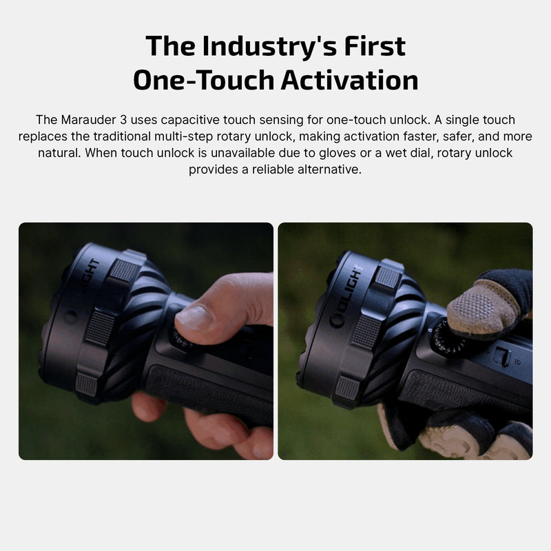 Olight Marauder 3 Matte Black 25,000 Lumen Flashlight with Power Adapter (M3MBWPA)