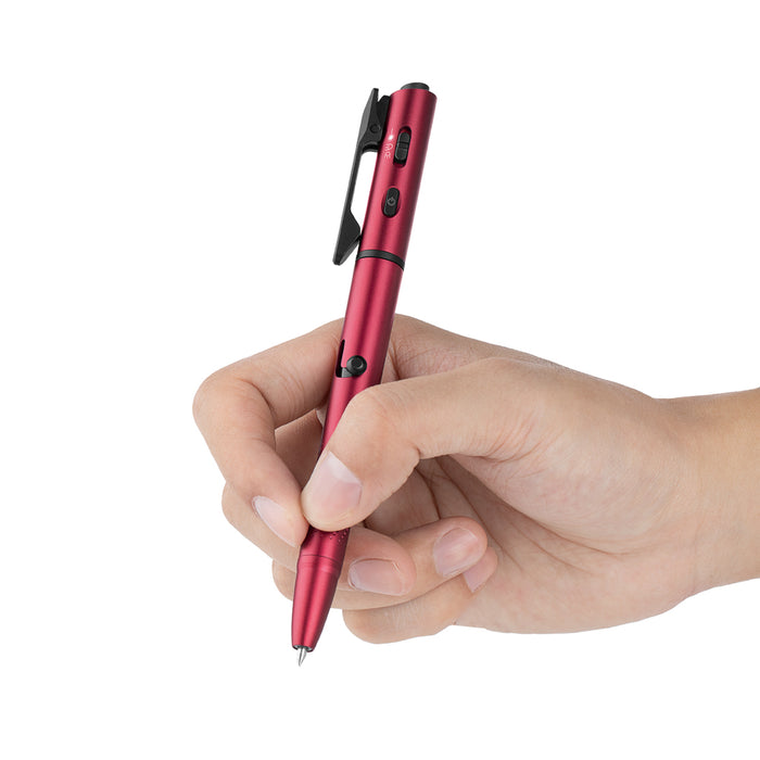 Olight O'Pen 3 Multifunctional Pen Light with 120 Lumens & Green Laser Wine Red