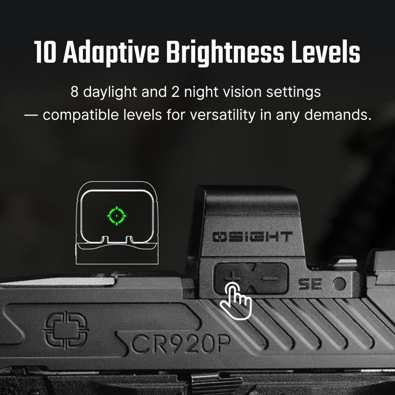 Olight Osight SE Enclosed Green Dot Optic 2 MOA Dot 32 MOA Circle + PL X Tactical Weapon Light Bundle
