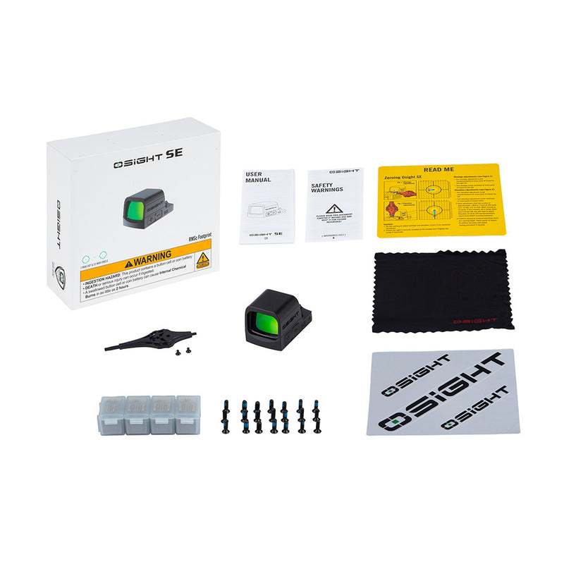 Olight Osight SE Enclosed Green Dot Optic 2 MOA Dot 32 MOA Circle + RMR to RMSc Adapter Plate Bundle