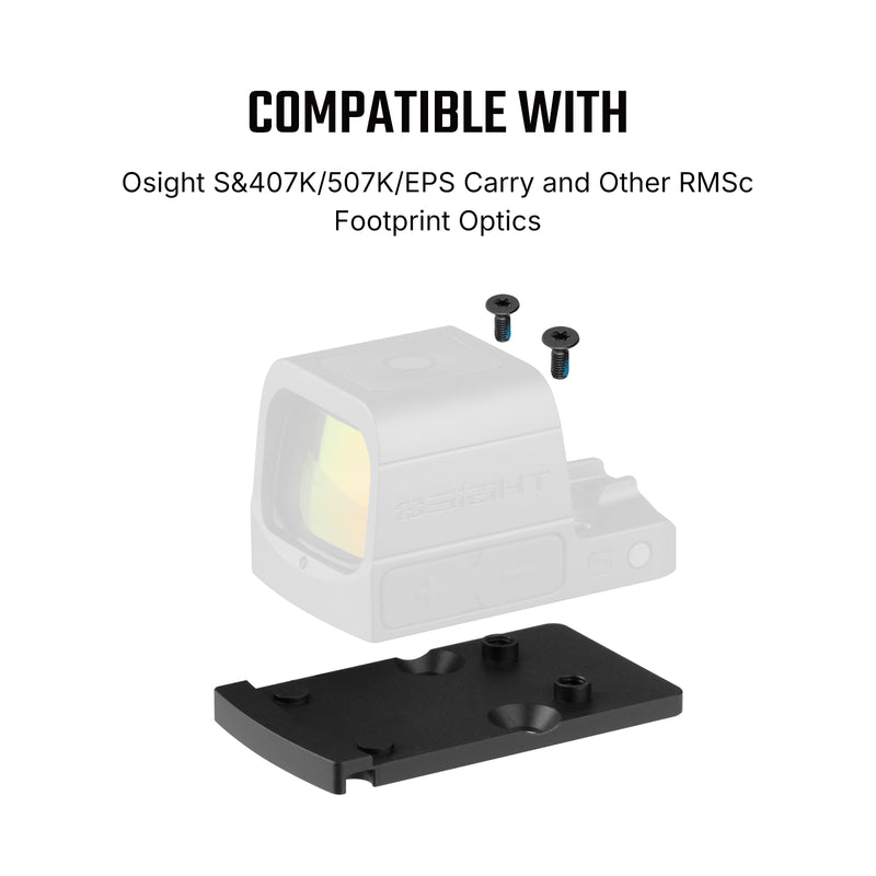 Olight Osight SE Enclosed Red Dot Optic 2 MOA Dot 32 MOA Circle + RMR to RMSc Adapter Plate Bundle