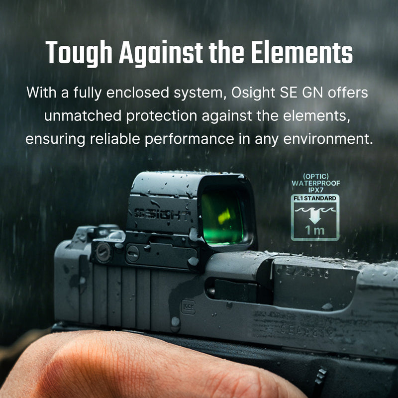 Olight Osight SE Enclosed Green Dot Optic 2 MOA Dot 32 MOA Circle + PL X Tactical Weapon Light Bundle