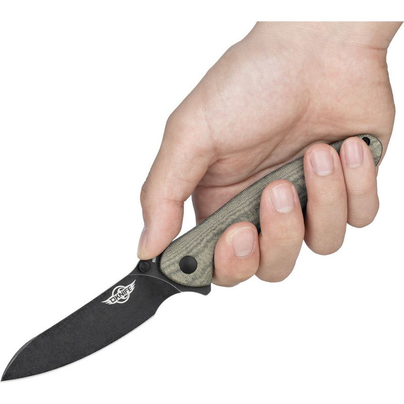 Olight Drever EDC Knife OD Green Micarta Handle N690 Steel Blade