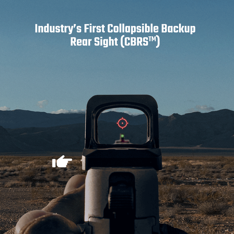 Osight XE AMRS Enclosed Red Dot Sight with RMR Footprint and Side-Loading Battery featuring 2/6+32 MOA Multi-Reticle System