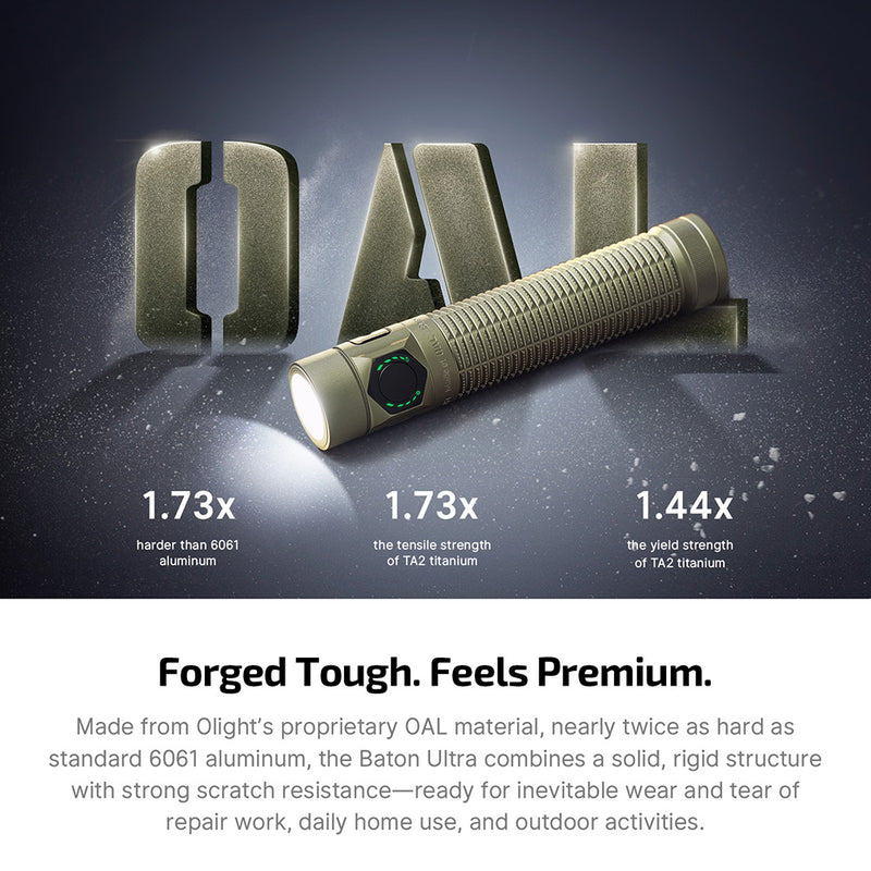 Olight Baton Ultra Olive Green: Dual Switch High Lumen Compact EDC Flashlight