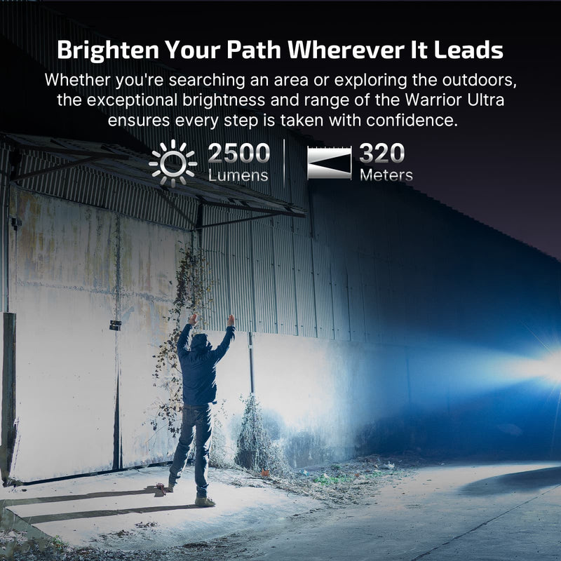 Olight Warrior Ultra 2500 Lumens Tactical Flashlight with OAL Material Stars & Stripes Edition