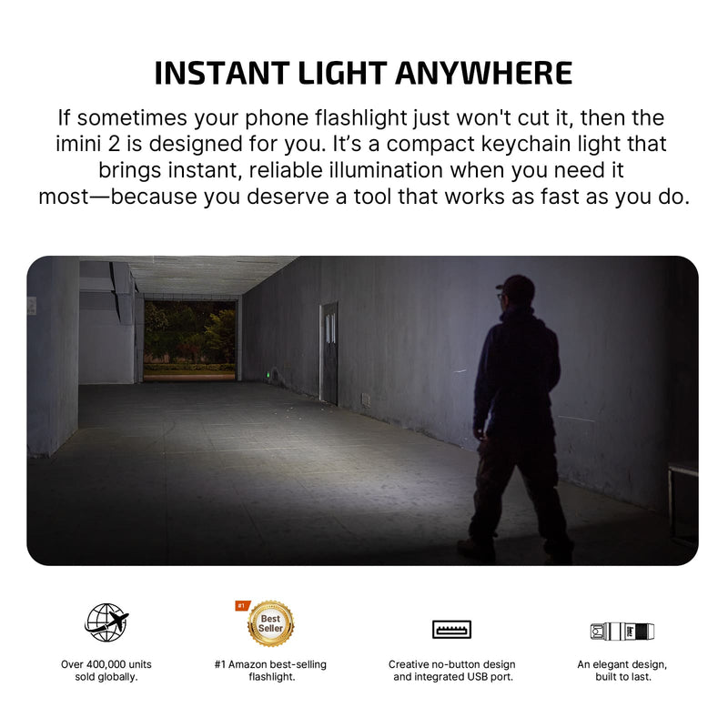 Olight imini 2 50 Lumens Rechargeable Magnetic Mini Flashlight Midnight Blue
