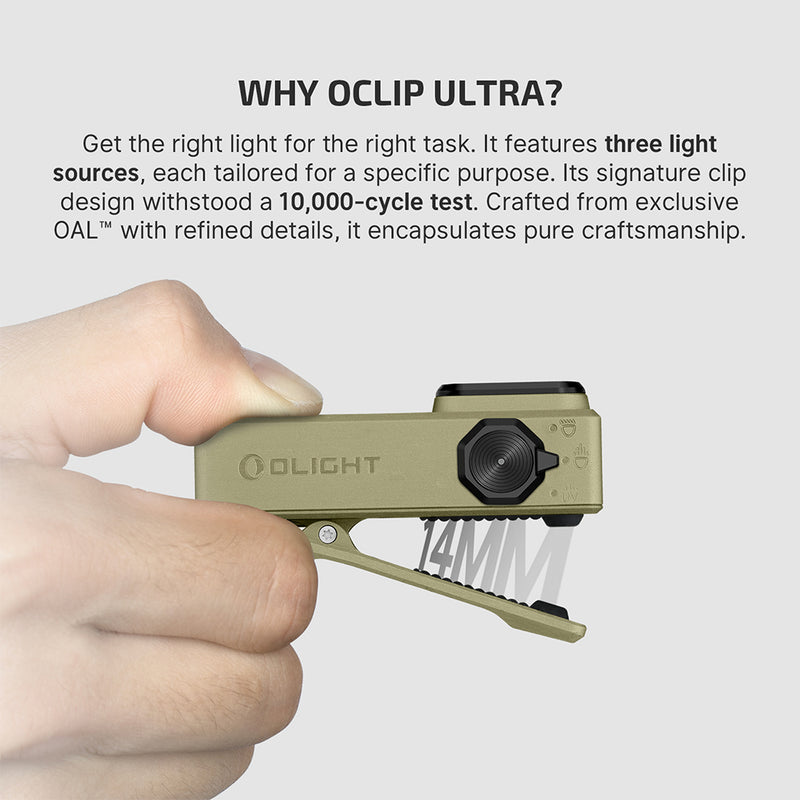 Olight Oclip Ultra Olive Green + BONUS: Oclip Ultra Patch Gift (B0DTG49MBC)