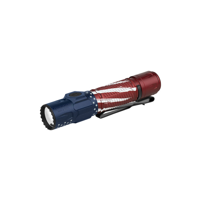 Olight Warrior Ultra 2500 Lumens Tactical Flashlight with OAL Material Stars & Stripes Edition