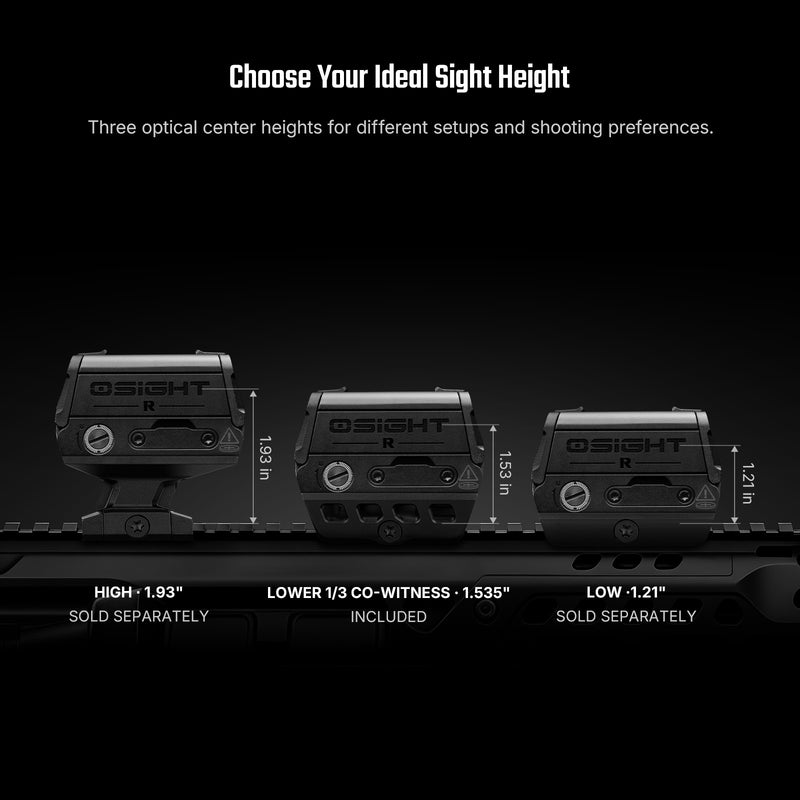 Olight Osight R Red Dot Sight with ORH-193 High Picatinny Mount (OSIGHTRRD)