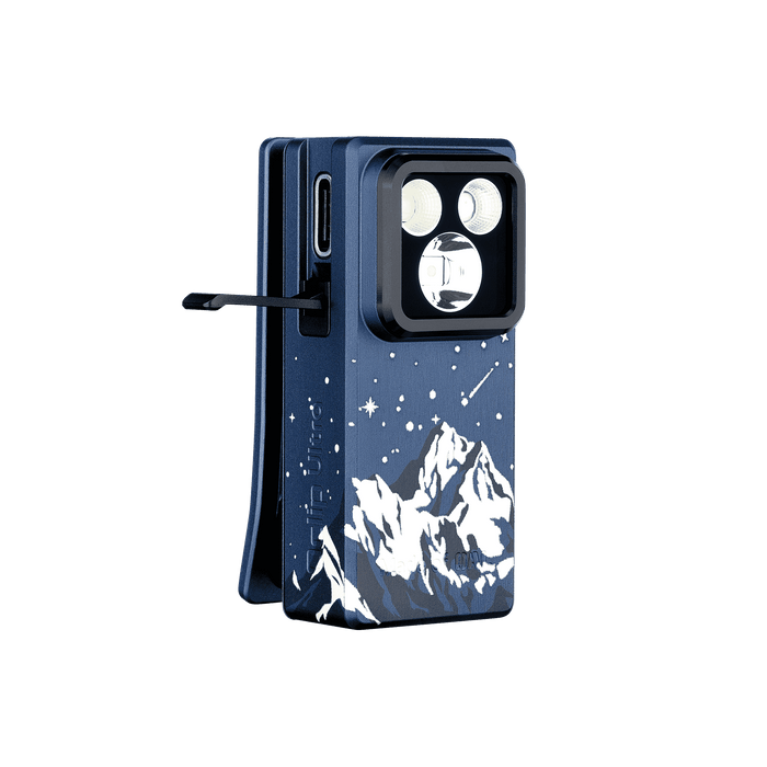 Oclip Ultra Snowy Summit Clip-On EDC  Light with Flood, Spot, and UV Modes