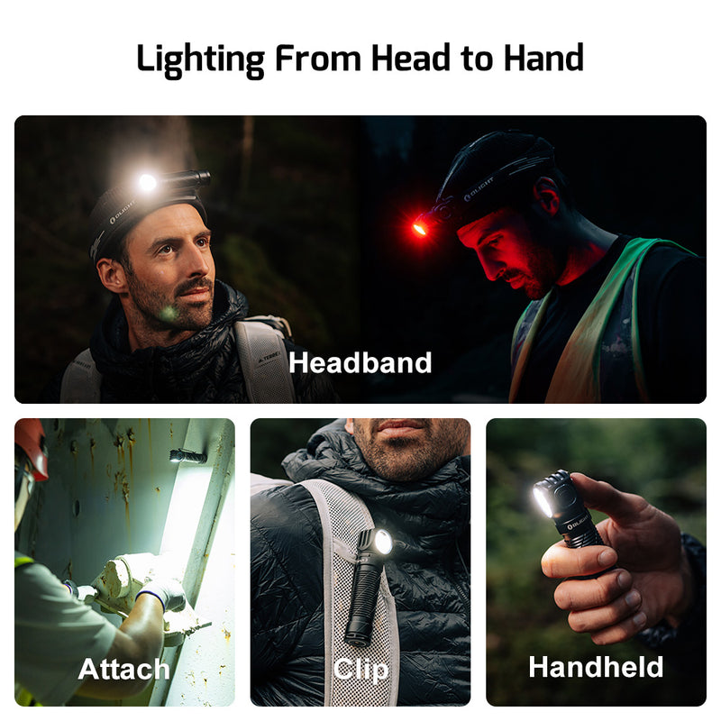 DIY Bundle Perun 3 Headlamp 3000 Lumens White Light and Red Light OD Green