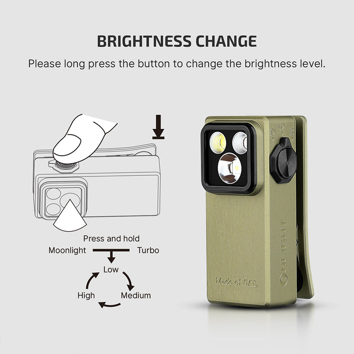 Olight Oclip Ultra Olive Green + BONUS: Oclip Ultra Patch Gift (B0DTG49MBC)