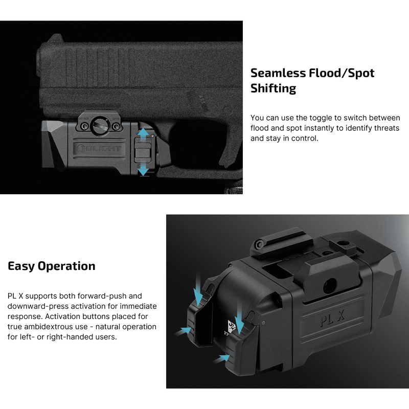 Olight PL X Tactical rail-mounted light: 1,200 Lumens Dual-Beam tactical pistol light