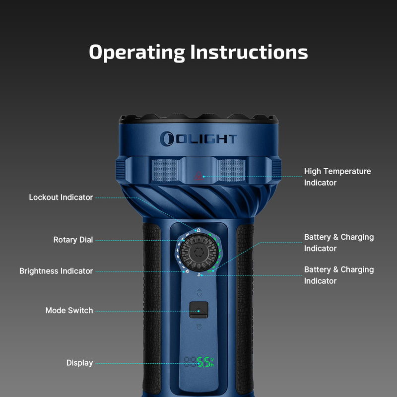 Olight Marauder 3 Matte Black 25,000 Lumen Flashlight with Power Adapter (M3MBWPA)