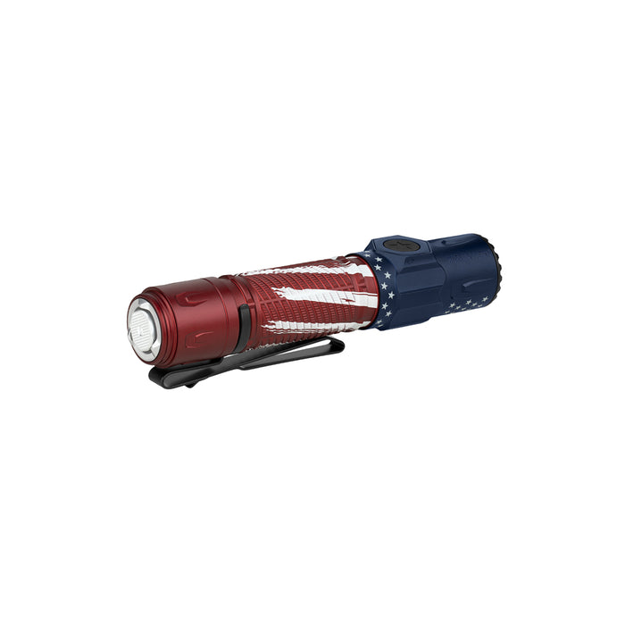 Olight Warrior Ultra 2500 Lumens Tactical Flashlight with OAL Material Stars & Stripes Edition