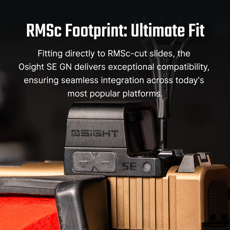 Olight Osight SE Enclosed Green Dot Optic 2 MOA Dot 32 MOA Circle + RMR to RMSc Adapter Plate Bundle
