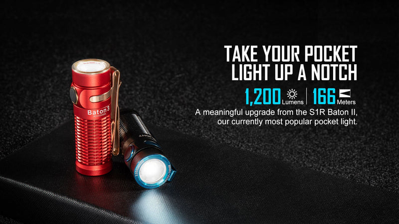 Olight Baton 3 Black EDC Flashlight (BATON3BK)
