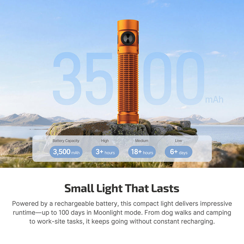 Olight Baton 4 Pro Orange CW EDC Flashlight - 1600 Lumens USB-C