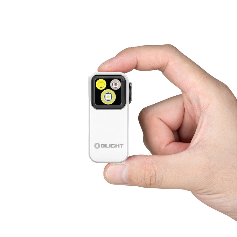 Oclip Pro White Clip on Flashlight with Floodlight Spotlight and Red Light (OCLIPPROWH)