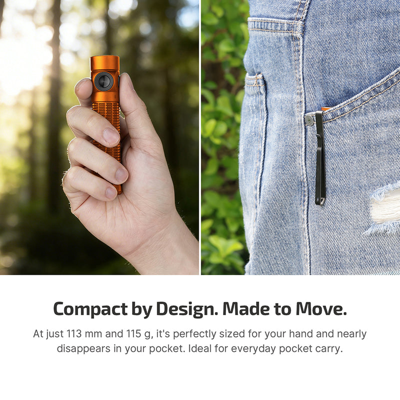 Olight Baton 4 Pro Orange CW EDC Flashlight - 1600 Lumens USB-C