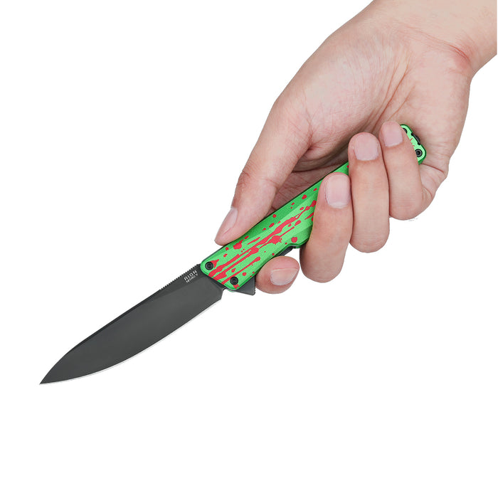 Olight AION Zombie Green Flipper Folding Pocket Knife Nitro‑V Steel (Ostap Hel Design)