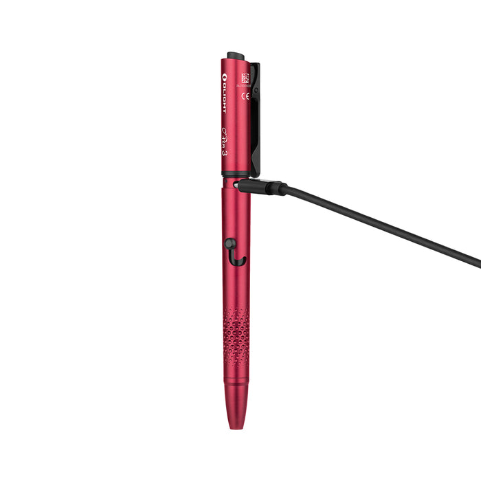 Olight O'Pen 3 Multifunctional Pen Light with 120 Lumens & Green Laser Wine Red