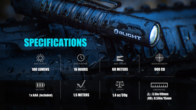 Olight i3T EOS Black EDC Flashlight (I3TEOSBK)