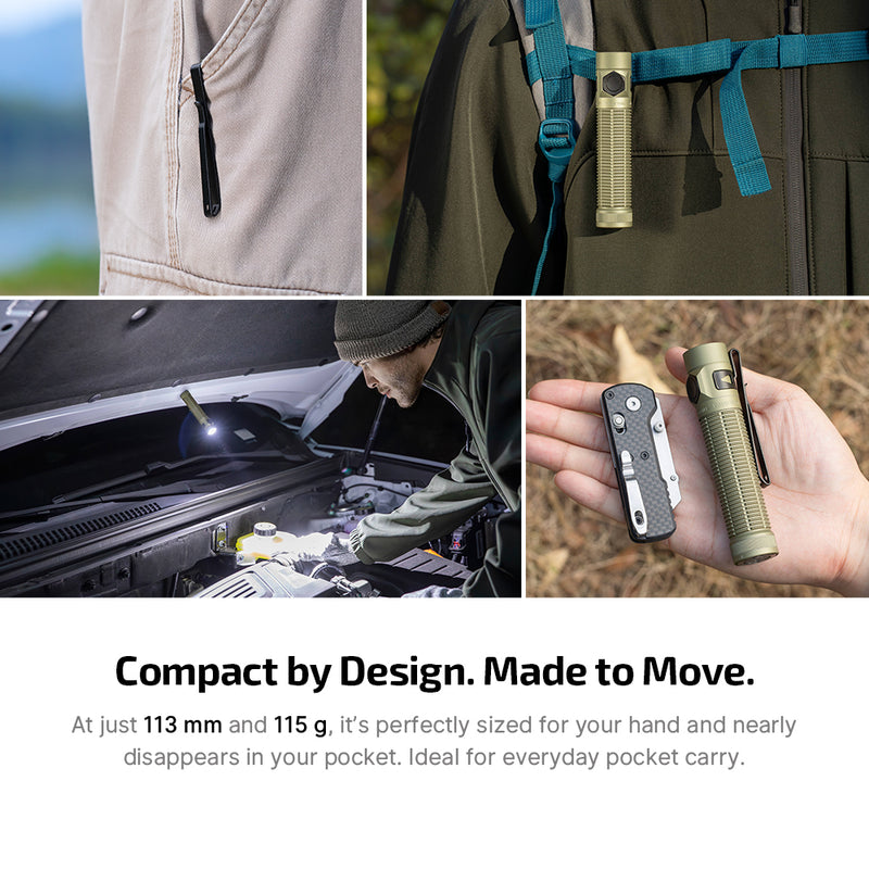 Olight Baton Ultra Olive Green: Dual Switch High Lumen Compact EDC Flashlight