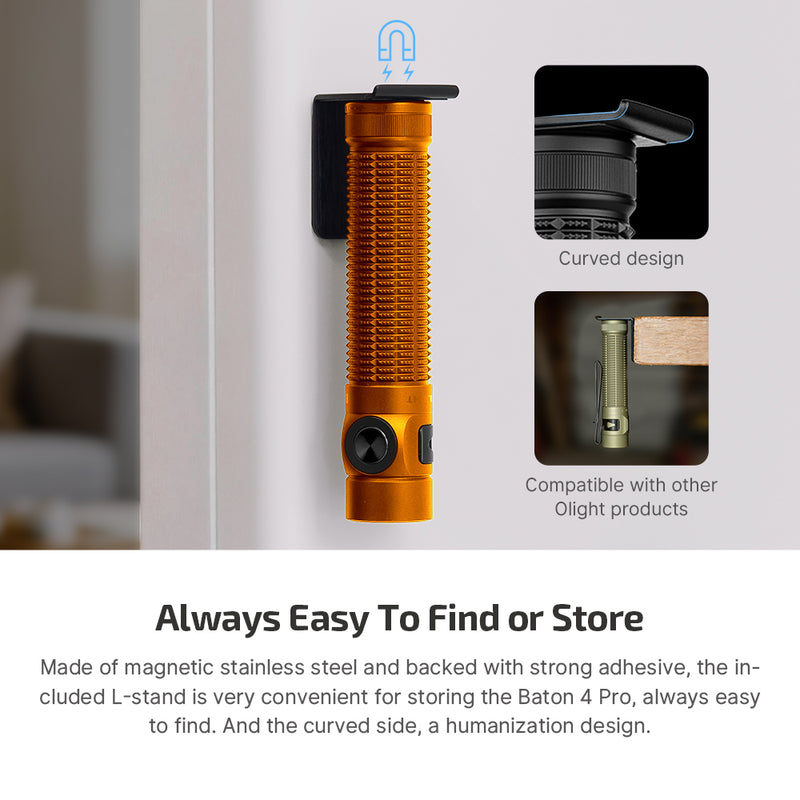 Olight Baton 4 Pro Orange CW EDC Flashlight - 1600 Lumens USB-C
