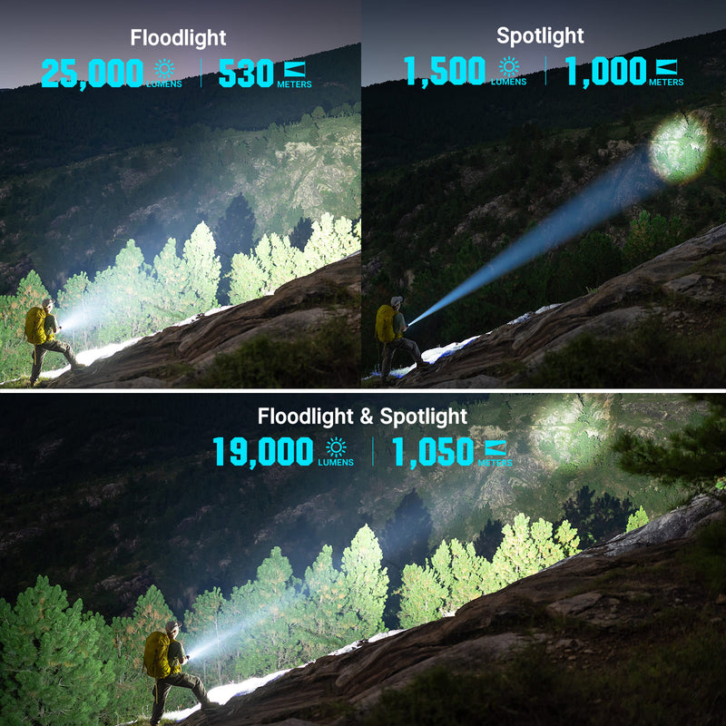 Olight Marauder 3 Matte Black 25,000 Lumen Flashlight with Power Adapter (M3MBWPA)