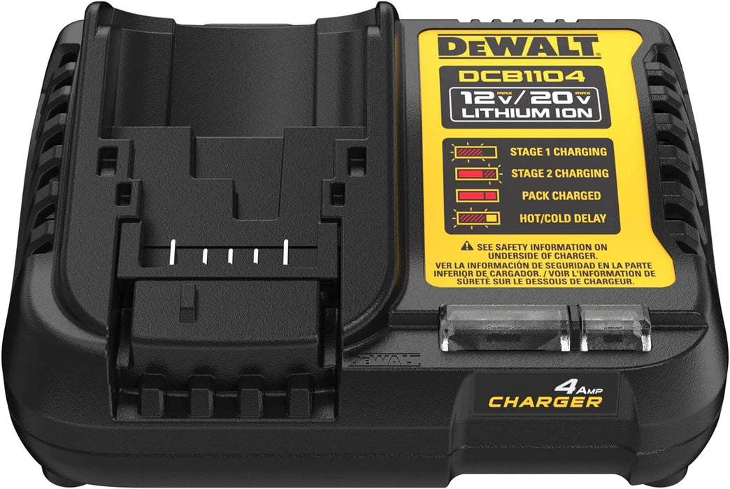 DEWALT DCB1104 12V MAX/20V MAX Lithium Ion Battery Charger, 4 Amp, Waterproof , OEM PACKAGING