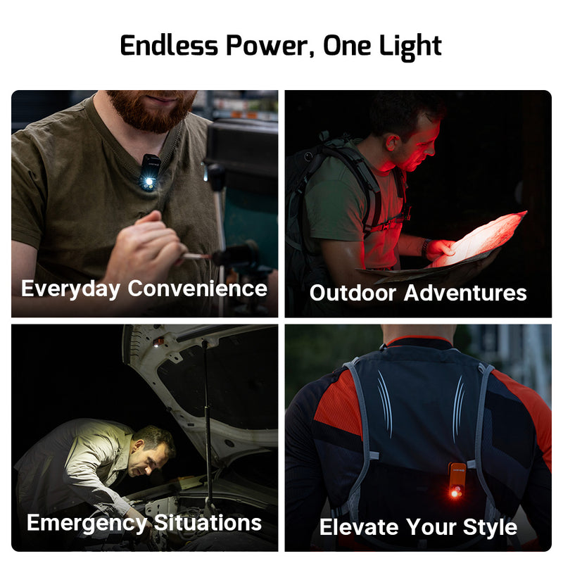 Olight Oclip Pro Clip on Flashlight with Floodlight Spotlight and Red Light Oclip Pro Stars & Stripes Edition