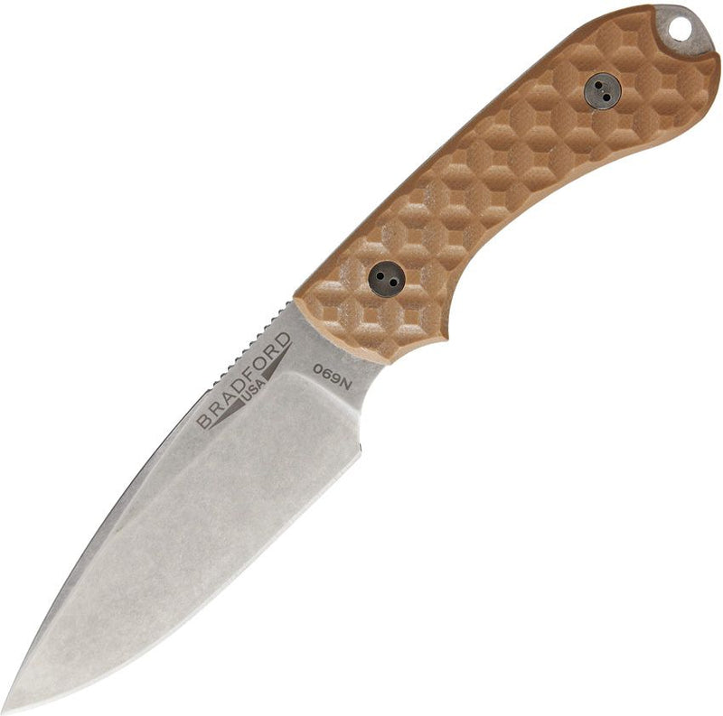 Bradford Knives Guardian 3 EDC Coyote Brown Fixed Blade Knife [3FE-004-N690]