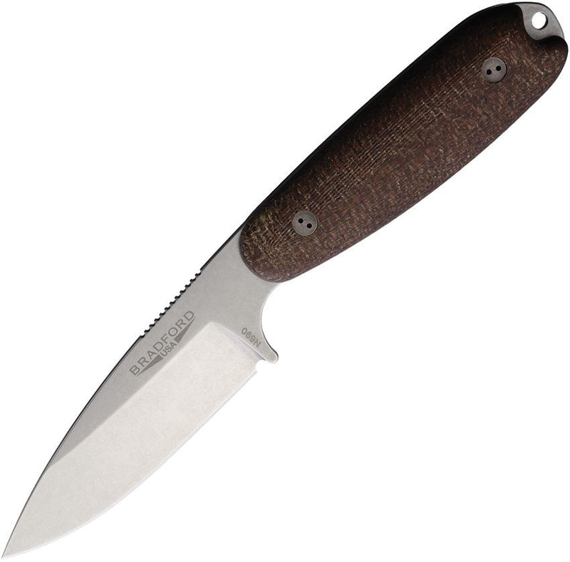 Bradford Knives Guardian 3.5 Foxed BladeBurlap Fixed Blade Knife [3.5S-132-N690]