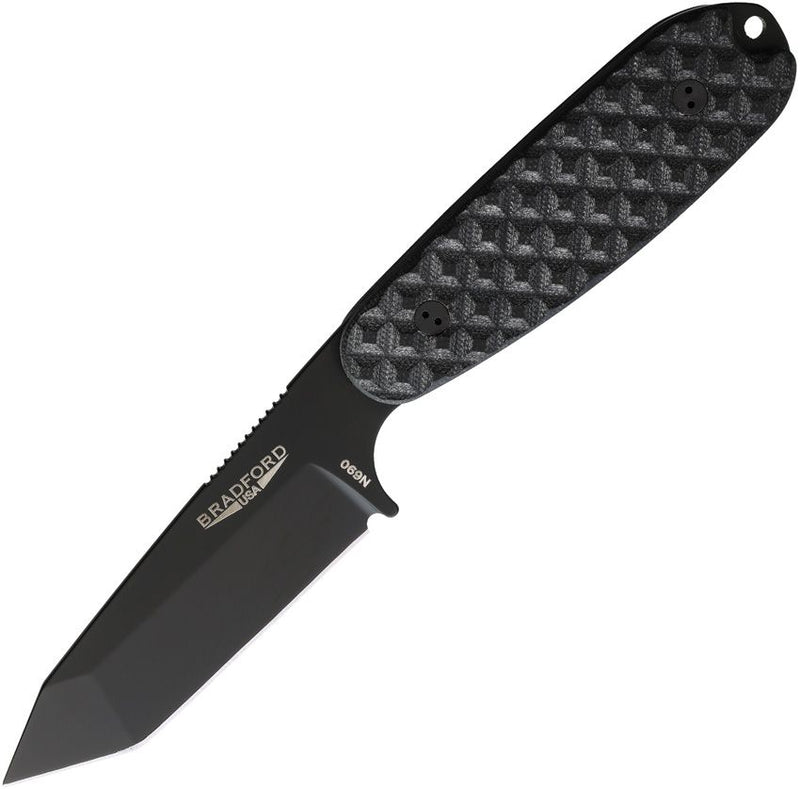 Bradford Knives Guardian 3.5 Tanto Black Fixed Blade Knife [3.5T-001B-N690]