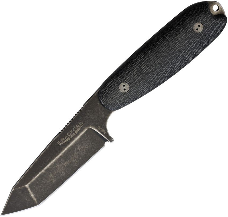 Bradford Knives Guardian 3.5 Tanto 3D Black Fixed Blade Knife [35T-101N-N690]