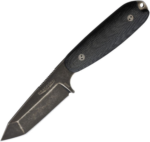 Bradford Knives Guardian 3.5 Tanto 3D Black Fixed Blade Knife [35T-101N-N690]