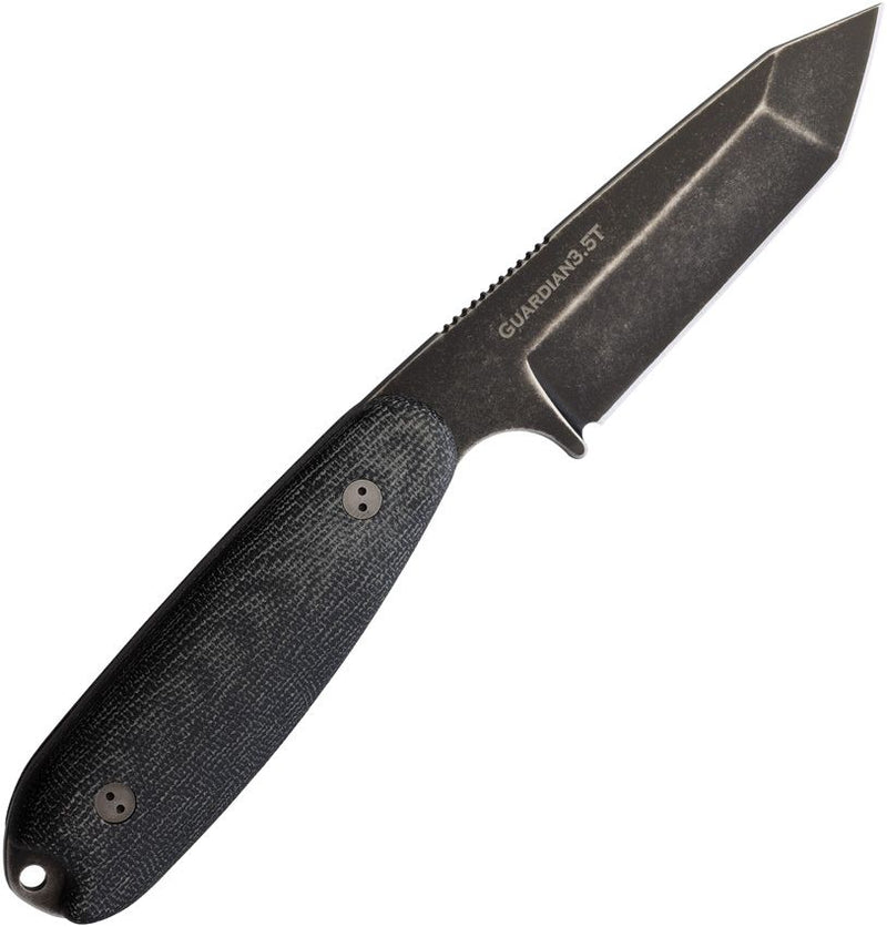 Bradford Knives Guardian 3.5 Tanto 3D Black Fixed Blade Knife [35T-101N-N690]