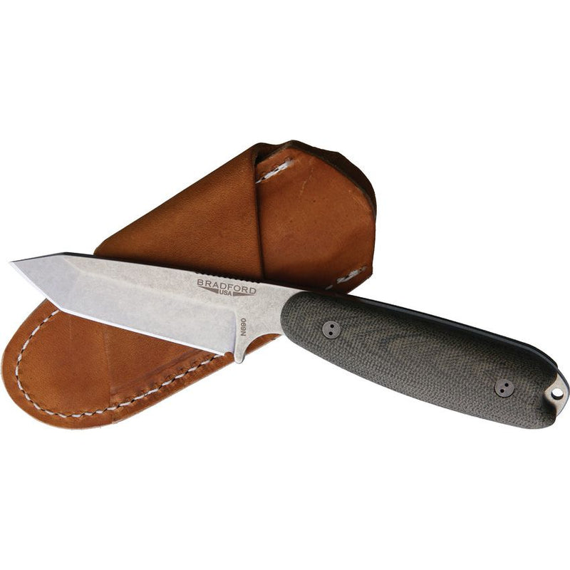 Bradford Knives Guardian 3.5 Tanto 3D Green Fixed Blade Knife [3.5T-102-N690]