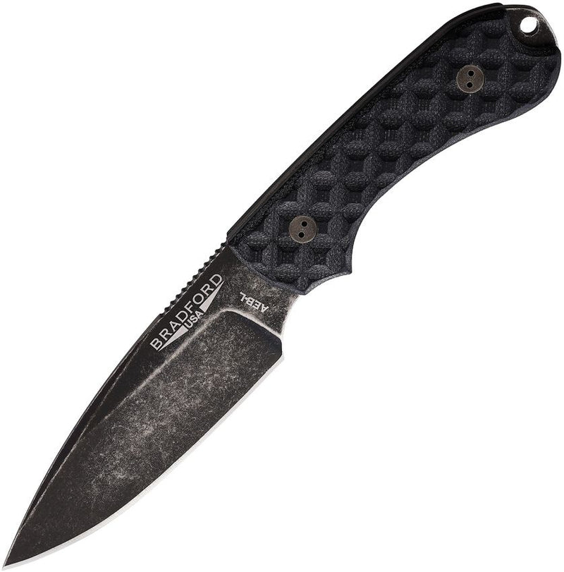 Bradford Knives Guardian 3 Textured Black Fixed Blade Knife [3FE-001N- AEBL]