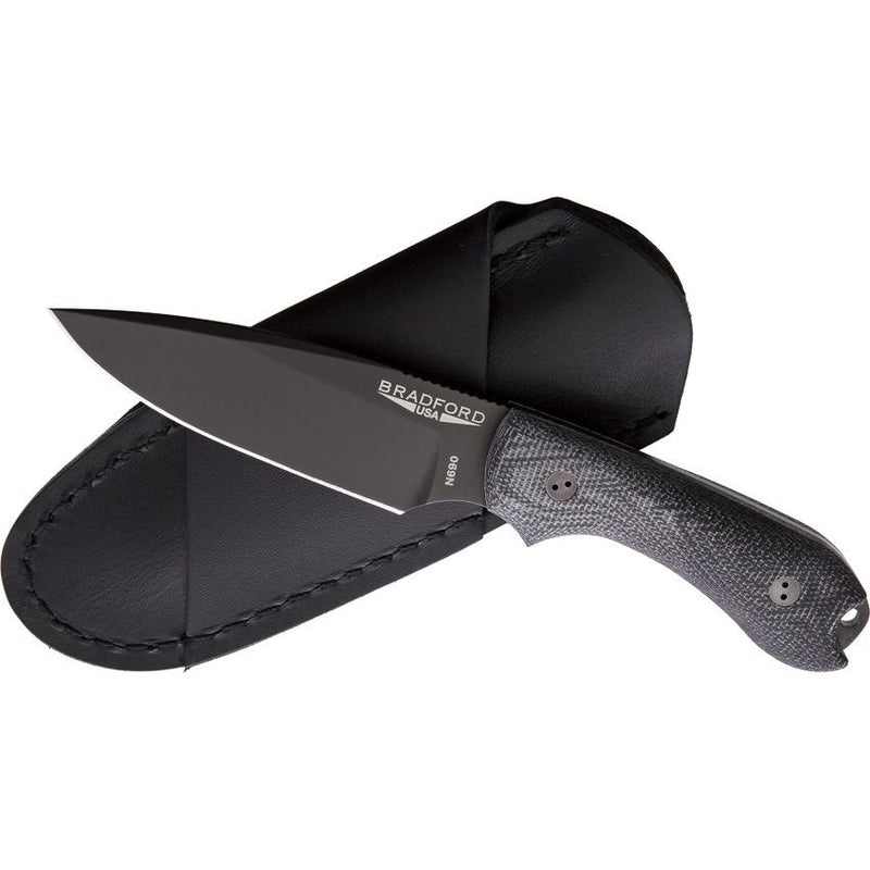Bradford Knives Guardian 3D Black DLC Fixed Blade Knife [3FE-101B-N690]