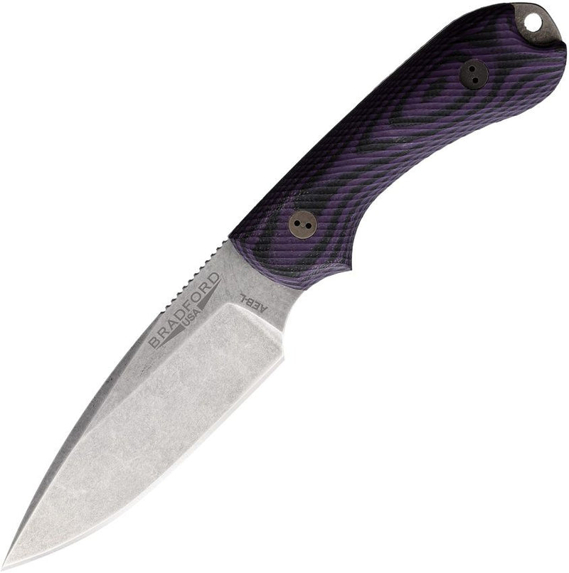 Bradford Knives Guardian 3 3D Purple/Black Fixed Blade Knife [3FE-119-AEBL]