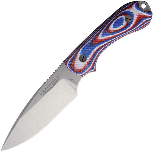 Bradford Knives Guardian 3 Red,White,Blue Fixed Blade Knife [3FE-125-N690]