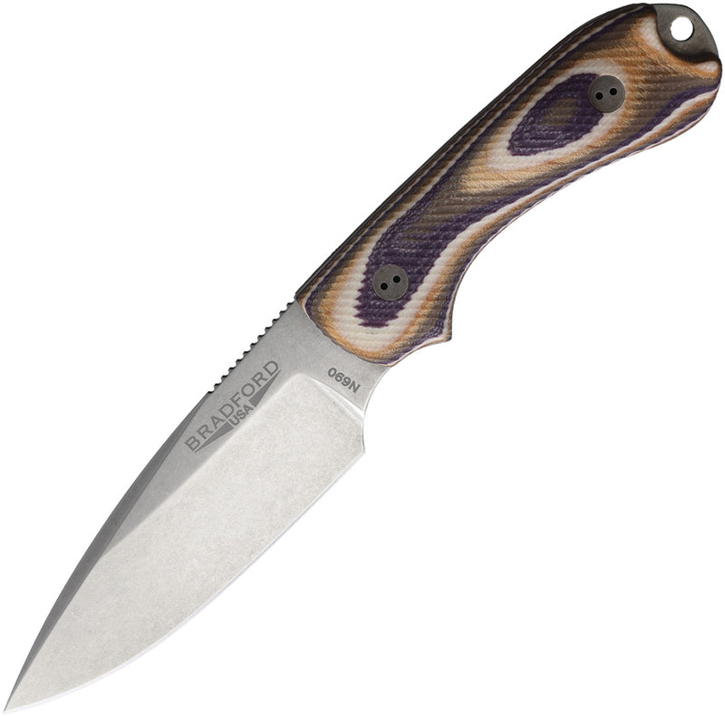 Bradford Knives Guardian 3 Purple G-Wood N690 Stonewash Knife [3FE-136-N690] - product view 1