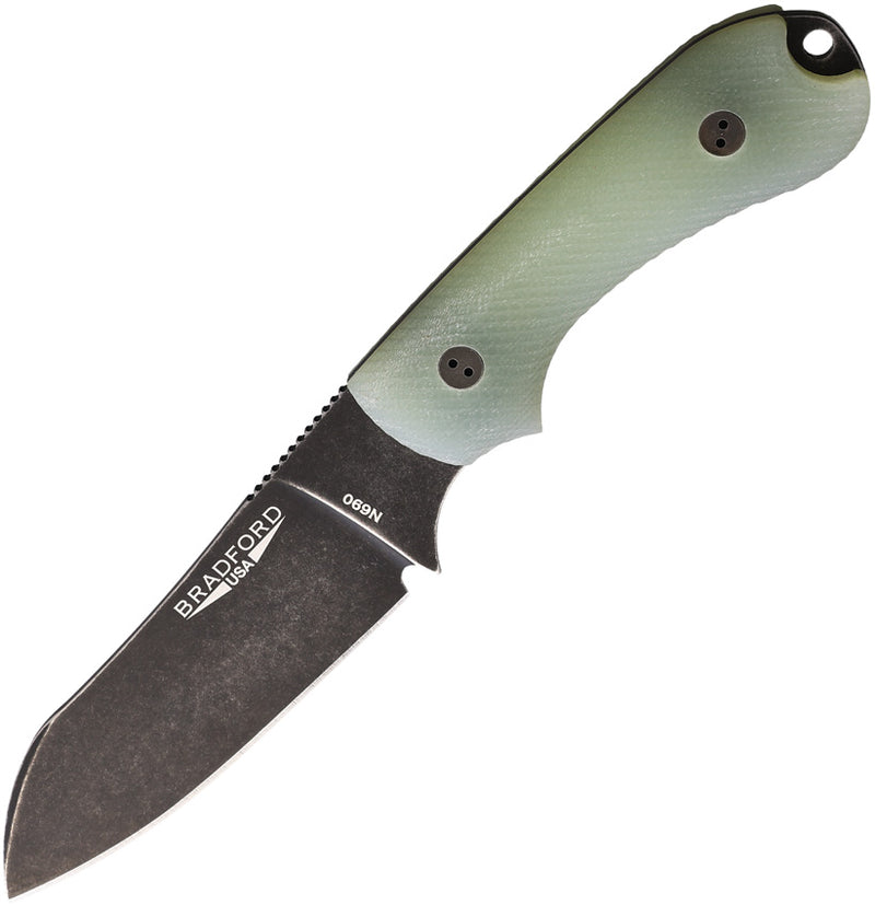 Bradford Guardian 3 Ghost Jade G10 Sheepsfoot 3.5" Bohler N690 Fixed Blade Knife [3SF-117N-N690] — view 1